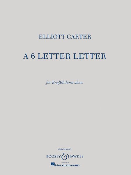 6 Letter Letter : For English Horn Alone.
