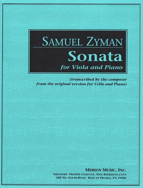 Sonata : For Viola and Piano.