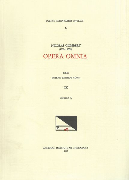 Opera Omnia, Vol. 9 : Motecta 6v.