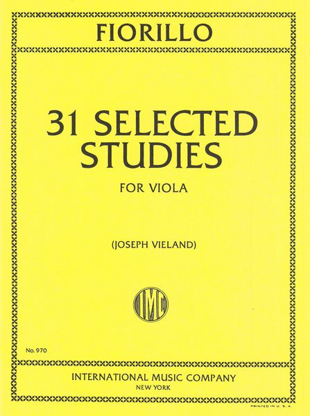 31 Selected Studies : For Viola Solo.