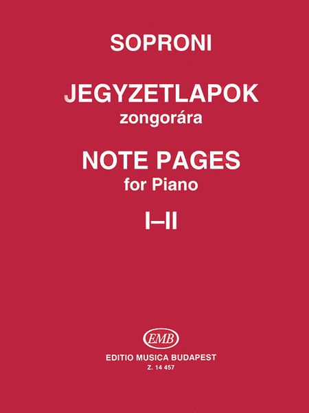 Note Pages : For Piano - Volumes 1-2.