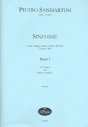 Sinfonie A Due Violine, E Liuto, E Basso Di Viola (Firenze 1688) : Band 1.