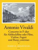 Concerto In F-Dur, RV 100 : Für Altblockflöte (Flöte), Violine, Fagott Und Basso Continuo.