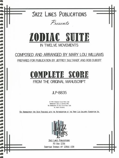 Zodiac Suite, In 12 Movements / Composed and arranged by Mary Lou Williams.
