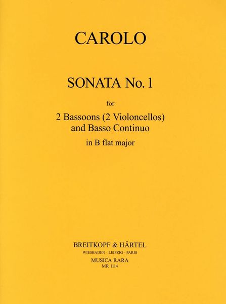 Sonata Nr. 1 In Es : For 2 Bassoons (Or Violoncell) and Basso Continuo.