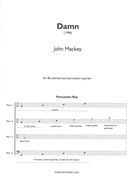 Damn : For B Flat Clarinet and Percussion Quartet (1998).