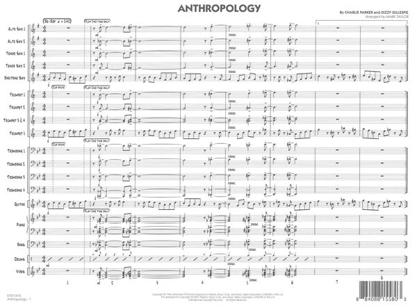 Anthropology [Full Score Only] : For Jazz Ensemble / arranged by Mark Taylor.