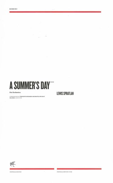 A Summer's Day : For Orchestra (2008).