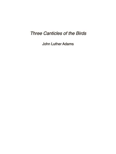 Three Canticles Of The Birds : For Piano and Percussion.