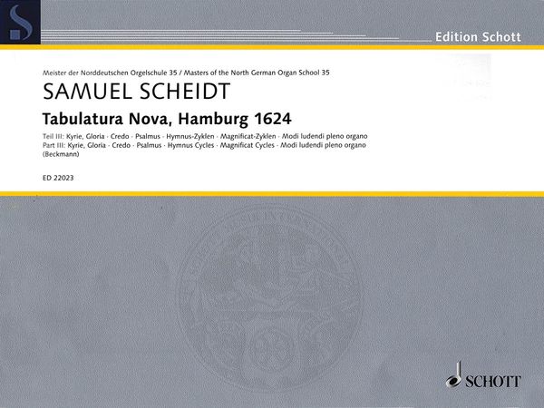 Tabulatura Nova, Hamburg 1624 - Teil III / edited by Klaus Beckmmann.