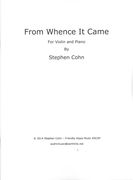 From Whence It Came : For Violin and Piano.