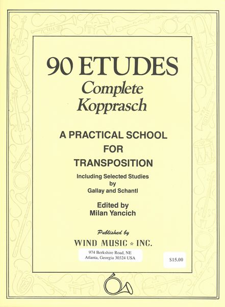 90 Etudes Complete - A Practical School For Transposition : For Horn.