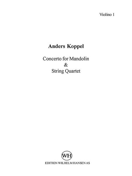 Concerto : For Mandolin and String Quartet (2016) - String Quartet Parts.