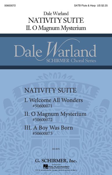 O Magnum Mysterium, Nativity Suite No. 2 : For SATB With Flute and Harp.