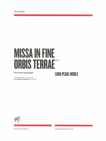 Missa In Fine Orbis Terrae : For Choir and Organ (2017).