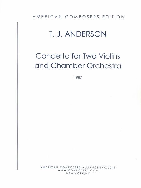 Concerto : For Two Violins and Chamber Orchestra (1987).