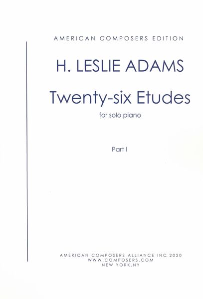 Twenty-Six Etudes For Solo Piano, Vol. 1.