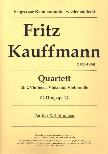 Quartett G-Dur Op.14 : Für 2 Violinen, Viola und Violoncello.