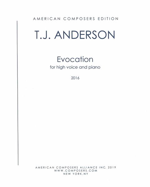 Evocation : For High Voice and Piano (2016) [Download].