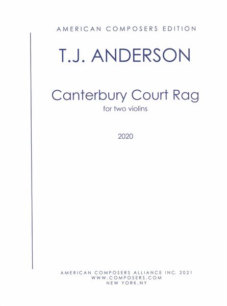 Canterbury Court Rag : For Two Violins (2020).