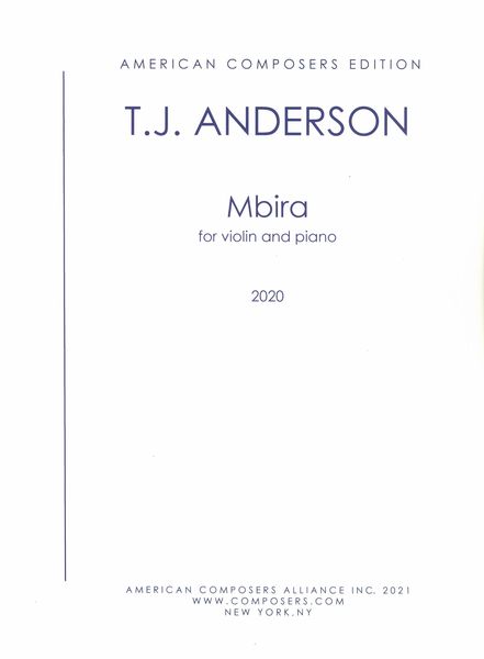 Mbira : For Violin and Piano (2020).