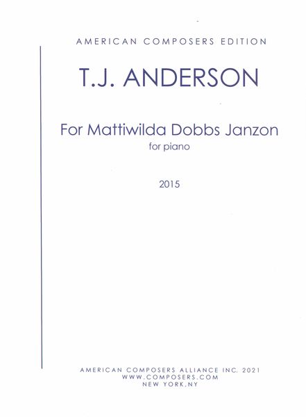 For Mattiwilda Dobbs Janzon : For Piano (2015).