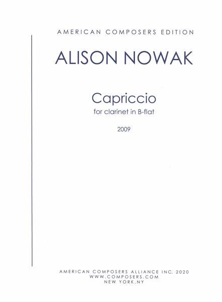 Capriccio : For Clarinet In B Flat (2009).