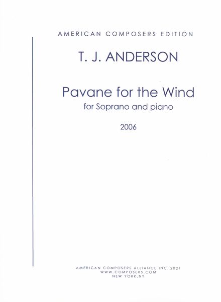 Pavane For The Wind : For Soprano and Piano (2006).