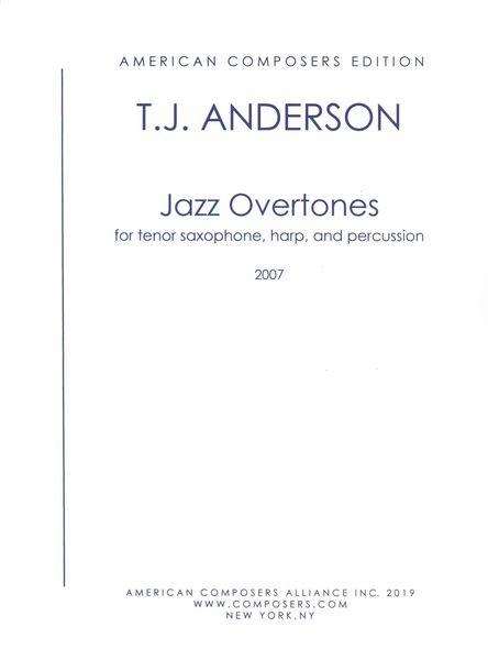 Jazz Overtones : For Tenor Saxophone, Harp and Percussion (2007).