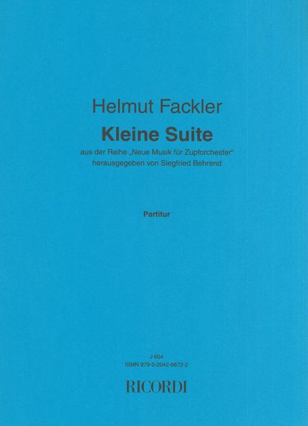 Kleine Suite : Für Zupforchester.