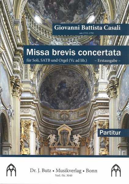 Missa Brevis Concertata : Für Soli, SATB und Orgel (Vc Ad Lib.) / Ed. Friederich Hägele.