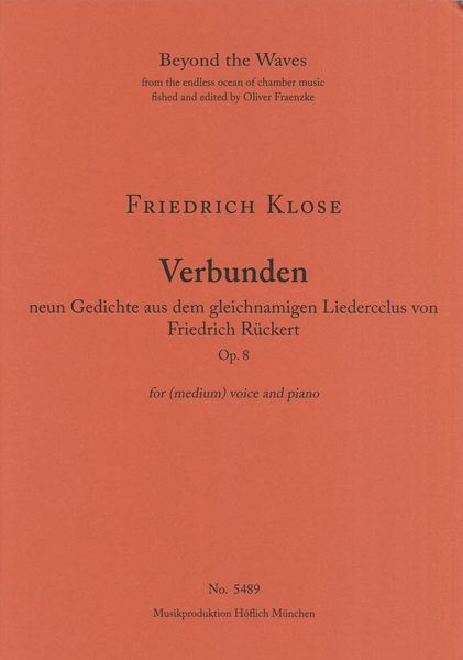 Verbunden, Op. 8 : For (Medium) Voice and Piano.