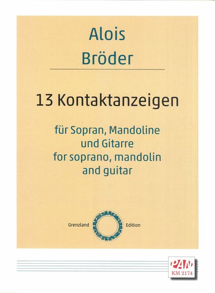 13 Kontaktanzeigen : Für Sopran, Mandoline und Gitarre.
