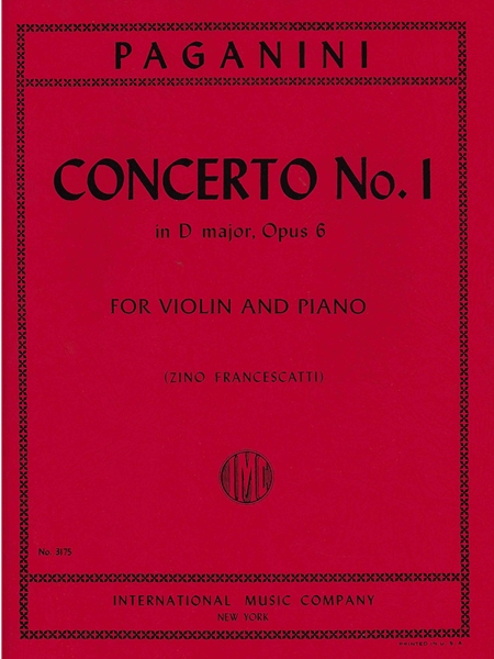 Concerto No. 1, Op. 6 : reduction For Violin and Piano / With Cadenzas by Francescatti and Sauret.