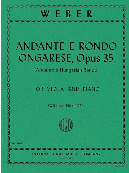 Andante E Rondo Ongarese, Op. 35 : For Viola and Piano.