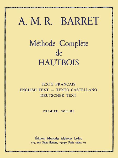 Methode Complete De Hautbois, Vol. 1.