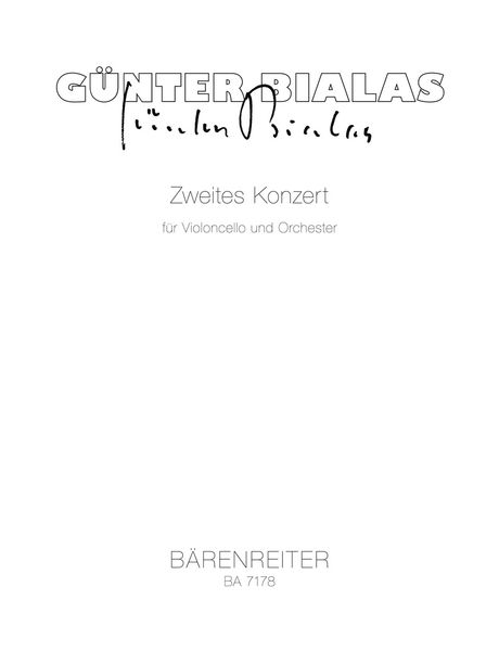 Zweites Konzert Für Violoncello und Orchester (1992).