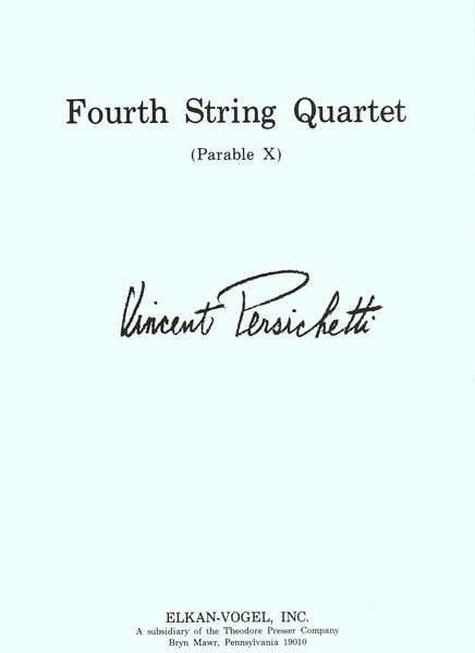 Parable X : Fourth String Quartet.