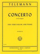 Concerto In G Major : For 4 Violins And Piano.