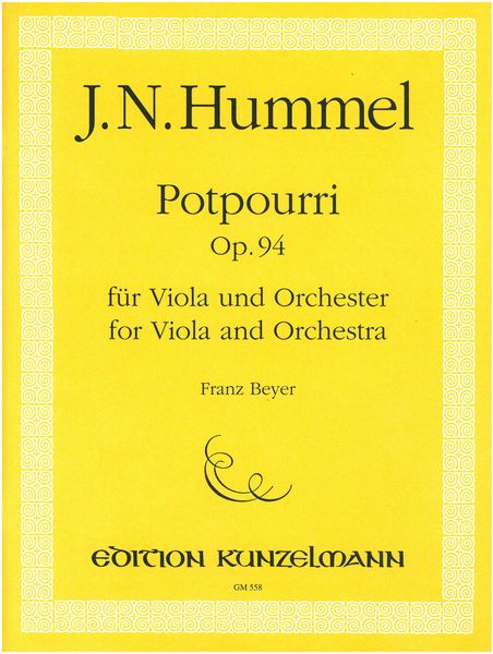 Potpourri, Op. 94 : For Viola and Orchestra - Piano reduction / edited by Franz Beyer.