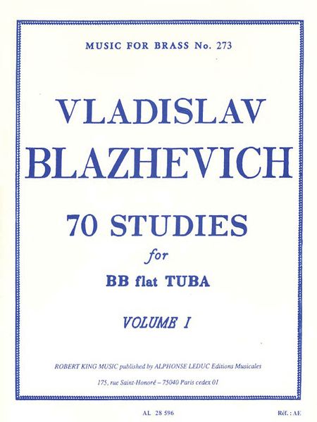 70 Studies For Bb Flat Tuba : Vol. 1.