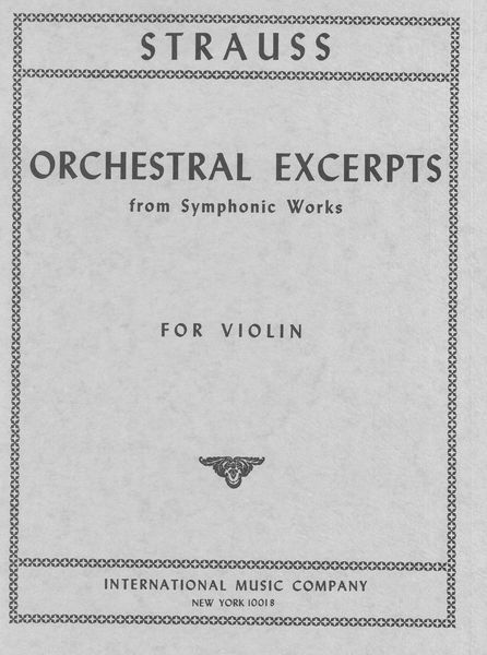 Orchestral Excerpts For Violin : From 10 Symphonic Poems.