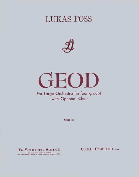 Geod : For Large Orchestra In Four Groups With Optional Choir.