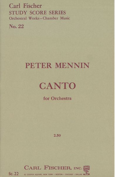 Canto : For Orchestra.