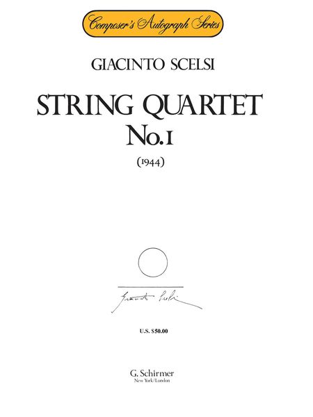 String Quartet No. 1 (1944).