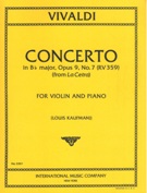 Concerto In B Flat Major, Op. 9 No. 7 (RV 359) (From la Cetra) : For Violin and Piano.