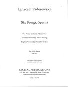 Six Songs, Op. 18 : For High Voice.