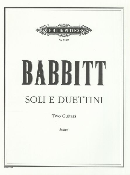 Soli E Duettini : For Two Guitars.