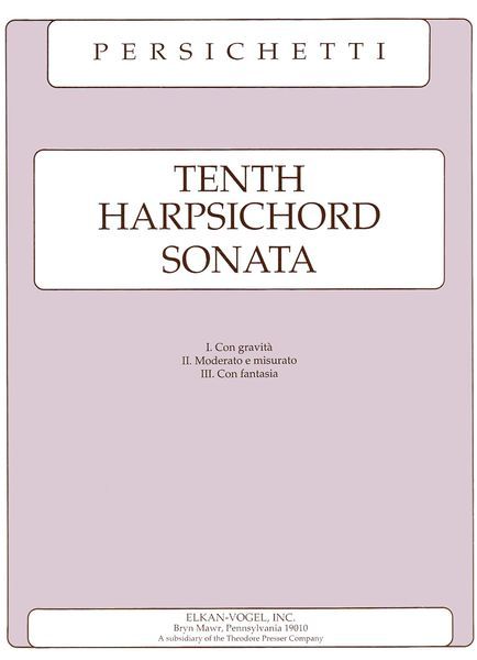 Tenth Harpsichord Sonata.