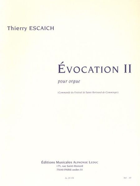 Evocation II : For Organ.